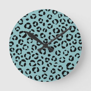 Horloge Ronde Imprimé animal sarcelle