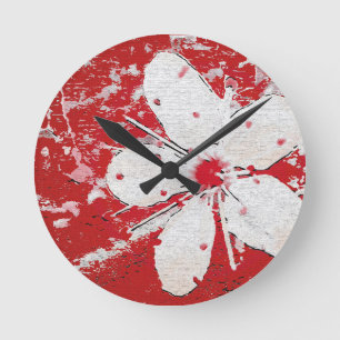 Horloge Ronde imprimé floral de cerisier Sakura