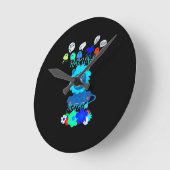 Horloge Ronde Imprimer Hakuna Matata Lion (Angle)