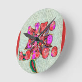Horloge Ronde Imprimer l'art "Live Life Large" (Angle)
