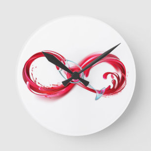 Horloge Ronde Infini avec vin rouge