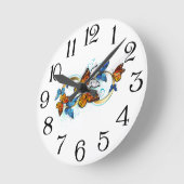 Horloge Ronde Infini de papillons monarques (Angle)