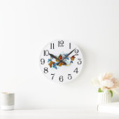 Horloge Ronde Infini de papillons monarques (Maison)