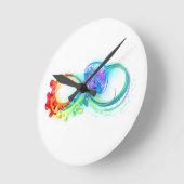 Horloge Ronde Infinité avec la méduse arc-en-ciel (Angle)