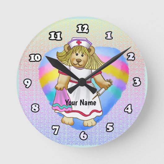 Horloge Ronde Infirmière Betsy Bear (Recto)