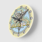 Horloge Ronde Infirmière d'Alaska Caducée (Angle)