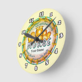 Horloge Ronde Infirmière de la devise arc-en-ciel (Angle)