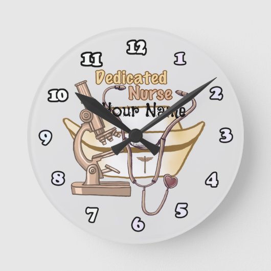 Horloge Ronde Infirmière dédiée cool (Recto)