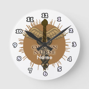 Horloge Ronde Infirmière en gynécologie obstétrique Caducée