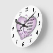 Horloge Ronde infirmière exceptionnelle de Purple Heart (Angle)