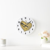 Horloge Ronde Infirmière LPN du coeur jaune (Maison)