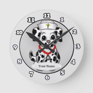 Horloge Ronde Infirmière toutou 