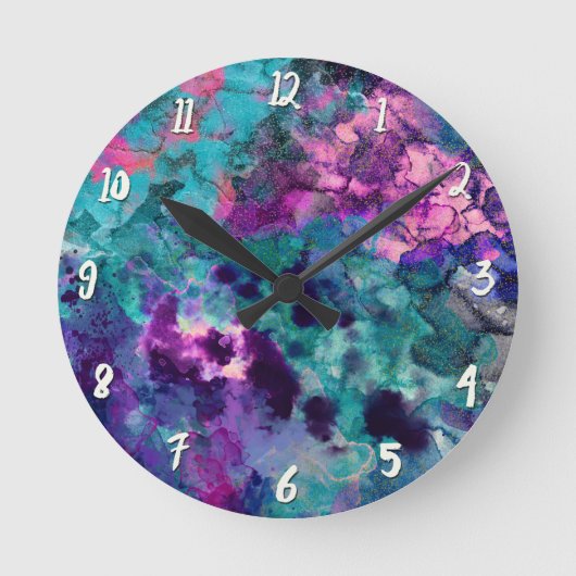 Horloge Ronde Inky Watercolor Abstract (Recto)