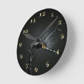 Horloge Ronde Insecte - Ailes de libellules (Angle)