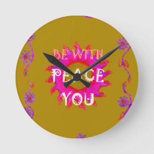 Horloge Ronde Inspiration "Peace Be With You" Vector Design