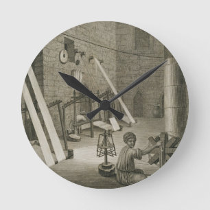 Horloge Ronde Intérieur de l'atelier d'un tisserand, du volume