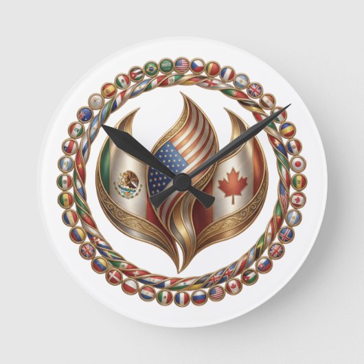 Horloge Ronde International Unity Flame with World Flags Emblem  (Recto)