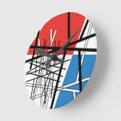 Horloge Ronde Intersection de lignes et de plans - Art abstrait (Angle)