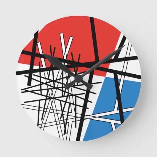 Horloge Ronde Intersection de lignes et de plans - Art abstrait (Recto)