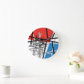 Horloge Ronde Intersection des lignes et des plans - Art Abstrai (Maison)