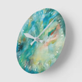 Horloge Ronde Interstellaire | Ciel bleu Turquoise (Angle)