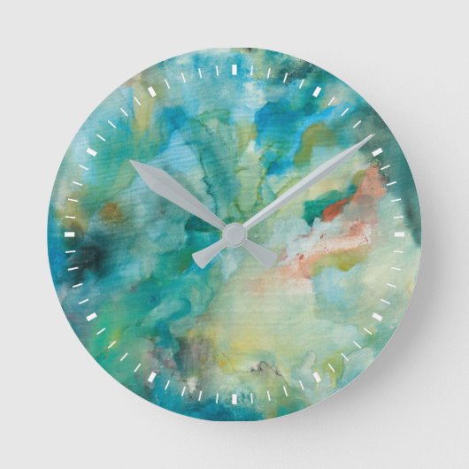 Horloge Ronde Interstellaire | Ciel bleu Turquoise (Recto)