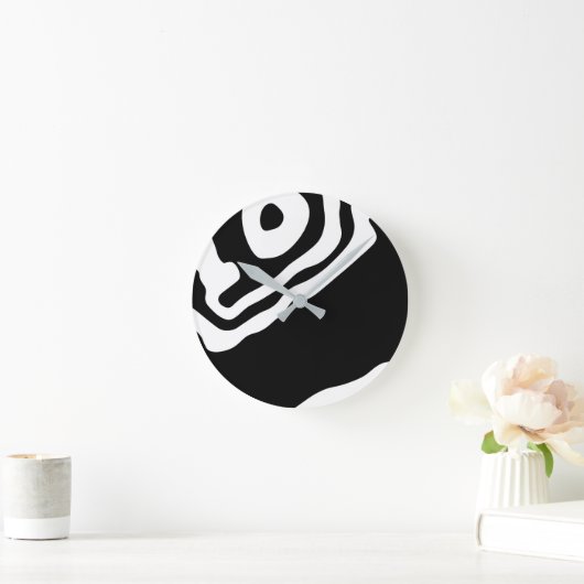 Horloge Ronde Into Deep : Abstrait noir & blanc (Maison)