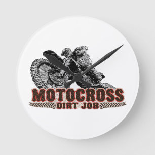 Horloge Ronde Intoxiqué de motocross