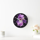 Horloge Ronde Iris barbu lavande personnalisé (Maison)