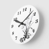 Horloge Ronde Iris chinois - bw (Angle)