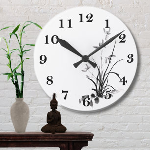 Horloge Ronde Iris chinois - bw