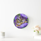 Horloge Ronde Iris Violet (Iris Germanica) (Maison)