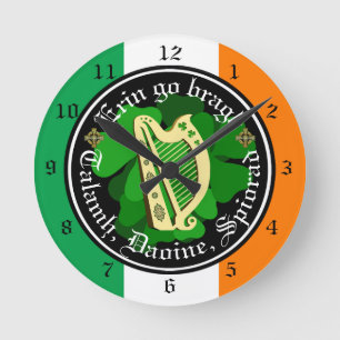 Horloge Ronde Irlande pour toujours/Erin aller bragh/a terre/peu