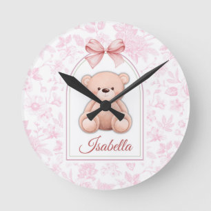 Horloge Ronde Isabella Conception personnalisée d'ours en pelu