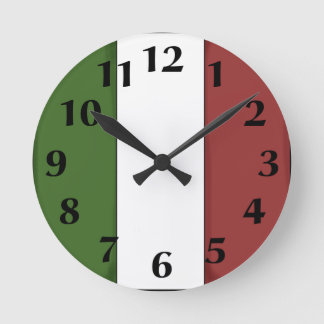 Horloge Ronde Italian Flag Wall Clock