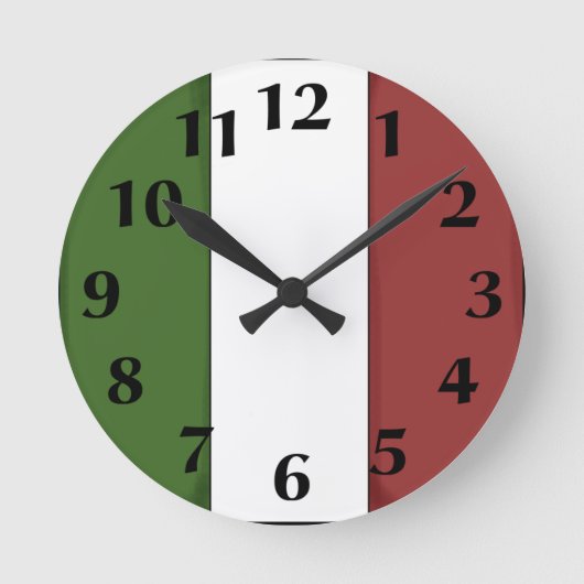 Horloge Ronde Italian Flag Wall Clock (Recto)