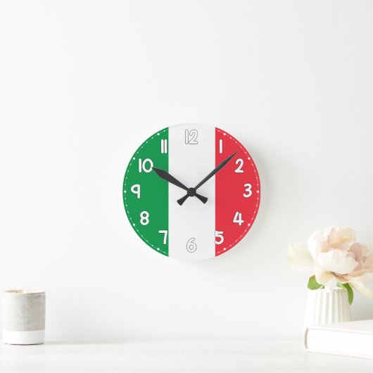 Horloge Ronde Italian Flag Wall Clock - Flag of Italy (Maison)