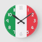 Horloge Ronde Italian Flag Wall Clock - Flag of Italy (Recto)