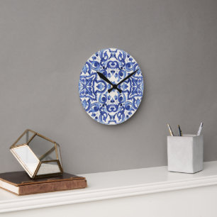 Horloge Ronde Italien Bleu Moderne La Dolce vita