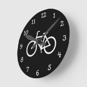 Horloge Ronde Itinéraire numéroté noir et blanc de vélo (Angle)