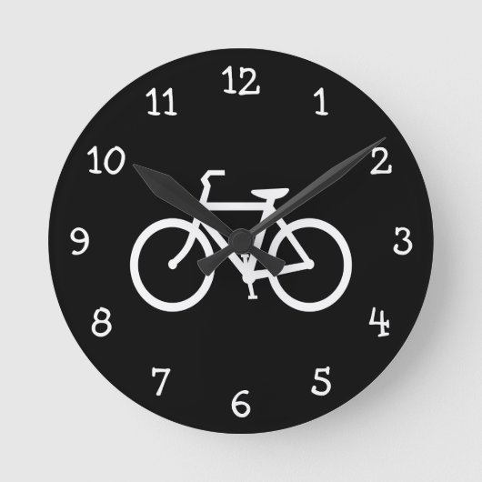 Horloge Ronde Itinéraire numéroté noir et blanc de vélo (Recto)