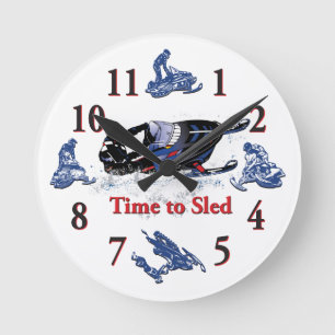 Horloge Ronde Its Time to Sled