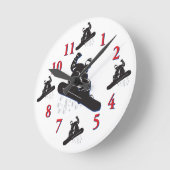 Horloge Ronde Its Time to Snowboard (Angle)