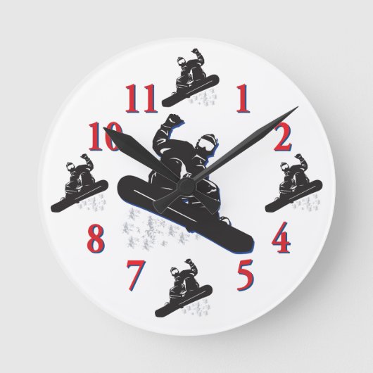 Horloge Ronde Its Time to Snowboard (Recto)
