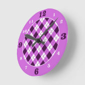Horloge Ronde Jacquard violet/blanc (Angle)