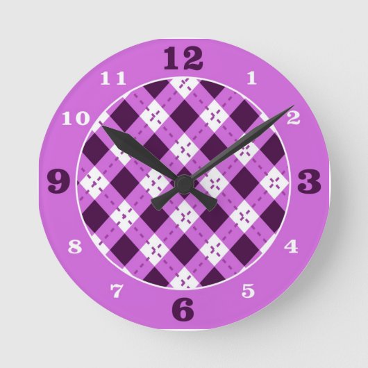 Horloge Ronde Jacquard violet/blanc (Recto)