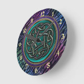 Horloge Ronde Jade Green Metal Celtic Knot (Angle)