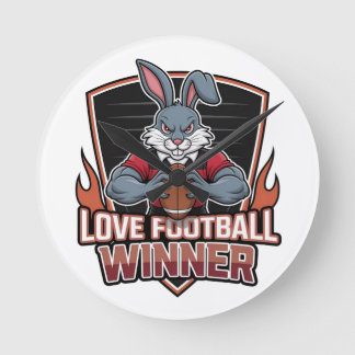 Horloge Ronde J'adore le football 