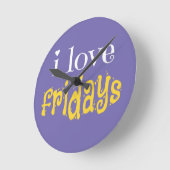Horloge Ronde J'adore les vendredis (Angle)
