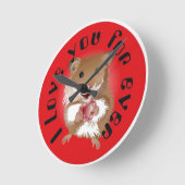 Horloge Ronde J'adore ma petite montre de hamster (Angle)